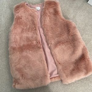 Pink long vest. Has pockets